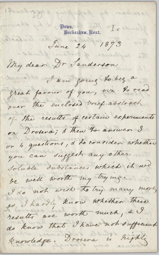 Explore Open Collections: Charles Darwin Letters | Digitization Centre